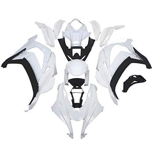 SMT- KAWASAK ZX10R ABS Plastic Injection Unpainted Fairing Bodywork Kit Compatible with ZX-10R ZX10R 2016-2020 Motorcycle Accessories Parts [P/N: K1016-Unpaint White]