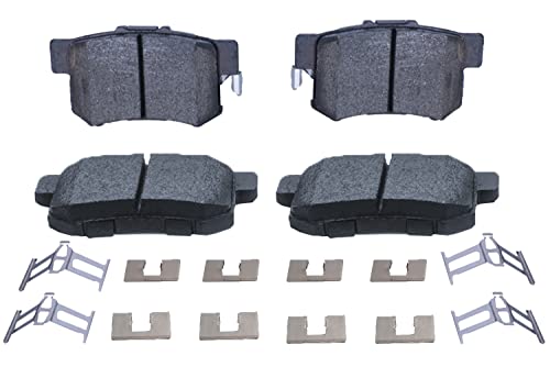 D537 Premium Ceramic Rear Brake Pad Replacement for 2002-15 Civic,2011-15 Honda CR-Z,1991-2007 Accord,2004-08 TSX,2013-18 ILX,2010-13 Suzuki Kizashi Hardware Fit Included - style: D537