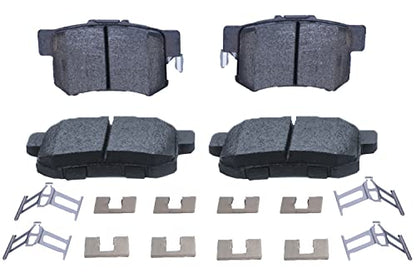D537 Premium Ceramic Rear Brake Pad Replacement for 2002-15 Civic,2011-15 Honda CR-Z,1991-2007 Accord,2004-08 TSX,2013-18 ILX,2010-13 Suzuki Kizashi Hardware Fit Included - style: D537