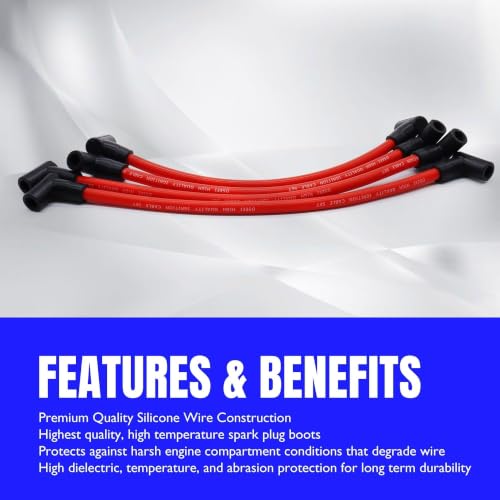 4PCS Marine Spark Plug Wire Set Replacement #18-8839 9-28092 - style: 18-8839