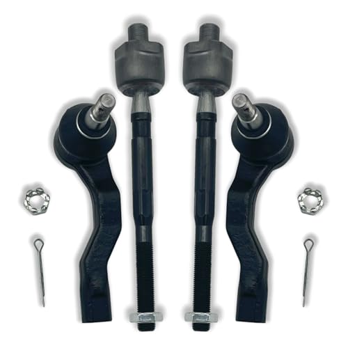 4pcs Front Inner & Outer Tie Rod Ends Kit Fit for INFINITI G35 2003 2004 2005 2006, Fit for INFINITI G35 Coupe 2007, Fit for Nissan 350Z 2003.-2009 | EV80279 ES80578 ES80579 - size: EV80279 X2 ES80578 ES80579