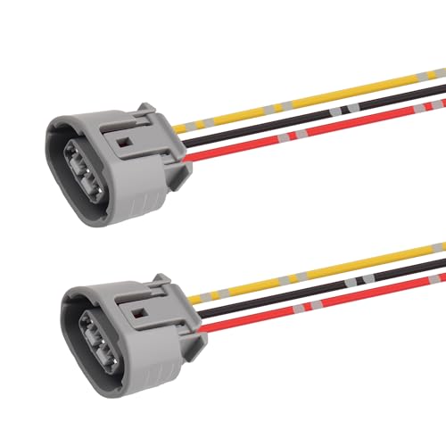 2PCS Alternator Connector Plug Replacement,3-Pin Alternator Pigtail Connector Compatible with Nissan Subaru Infiniti,Alternators Plug Pigtail Wiring Harness Car Accessories