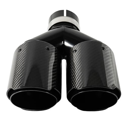 Carbon Fiber Dual Exhaust Tip 2.5 Inch Inlet 3.5 Inch Outlet Dual Carbon Fiber Exhaust Tip - size: 2.5 Inlet 3.5 Outlet