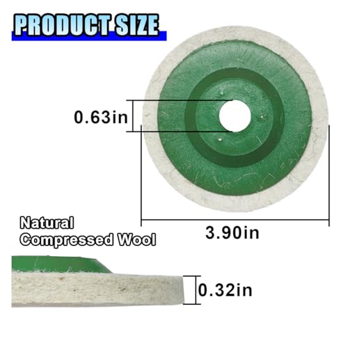 10PCS 4 Inch Wool Felt Car Polishing Wheel Disc Pad, Bore Dia Polishing Wheel Pad for 100 Angle Grinder, Round Buffing Wheel Disc for Metal, Marble, Wood (10PCS) - size: 10PCS
