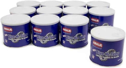 Amalie Blue HI-Temp #2 Grease (160-68326-93) 1 lb Tub, Pack of 12 | Made in USA - size: 1 Pound