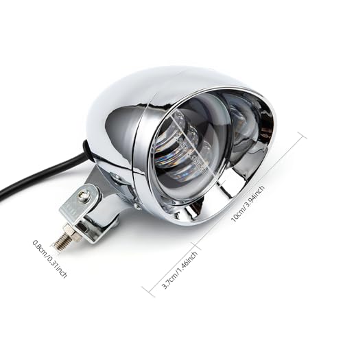 Chrome Bullet LED Motorcycle Fog Lights & Auxiliary Headlight - Dual Color DC12V for ATV, Cruisers, Scooters (style two) - style: style two