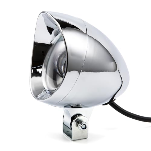 Chrome Bullet LED Motorcycle Fog Lights & Auxiliary Headlight - Dual Color DC12V for ATV, Cruisers, Scooters (style two) - style: style two
