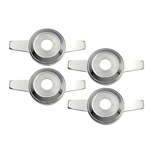 Zenith Style 2 Ear Cut Spinner Caps (Set of 4) | Triple Chrome Plated 2 Bar/Wing Straight Knock Off Spinner Caps with Wheel Chip Recess | Designed for Lowrider Cars with Wire Wheels - color: Chrome, style: Set of 4