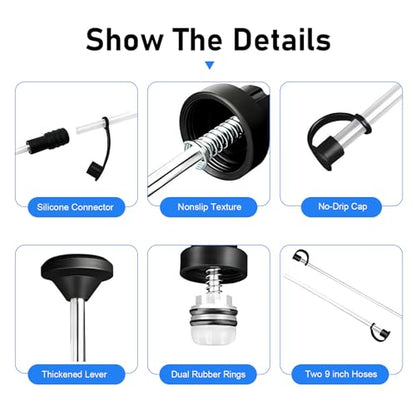 Automotive Fluid Extractor Pump, 200cc Manual Extraction Oil Syringe with 2 Hoses, Auto Oil Change Syringe Pump, Universal for Power Steering Transmission Gear Oil & Brake Fluid Transfers