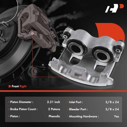 A-Premium Front Right Passenger Disc Brake Caliper without Bracket - style: Front Passenger
