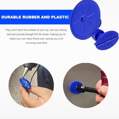 126 PCS Dent Puller Tabs, Car Body Dent Removal Pulling Tab Paintless Repair Tools, Universal Dents Suction Cup Glue Tabs Hail Damage Removal Tools for Most Trucks SUVs MPVs