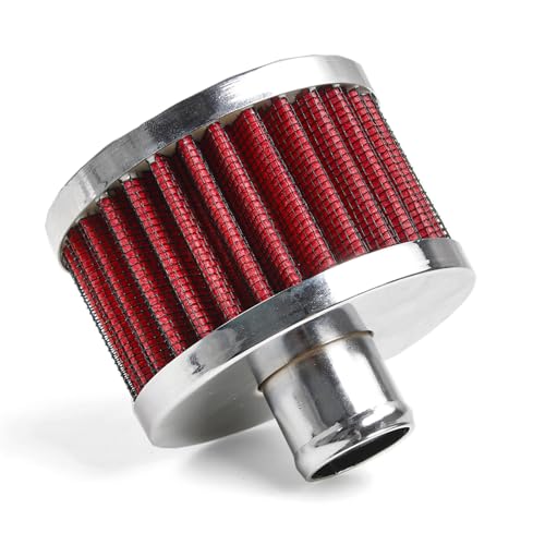 23mm Car Air Filter Universal Cold Air Intake Filter High Flow Vent Valve Cover Breather Filter (Red- 2 Pcs) - color: Red- 2 Pcs