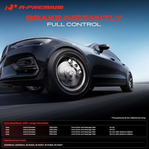 A-Premium Front Left and Right Side Disc Brake Caliper with Bracket - style: Akebono Calipers Front Sides