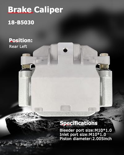 cciyu Rear Left Disc Brake Caliper Assembly w/Bracket 18-B5030 For Chevy - size: Rear Left[18-B5030]