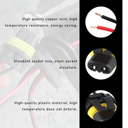 Wevdn 2 PCS 9005 HB3 9006 HB4 9012 Bulb Socket, Headlight Connector Female Adapter Wiring Harness Socket, Automotive Headlights Fog Lights Socket Wire Replacement, Car Accessories - color: 9005 9006, 2PCS