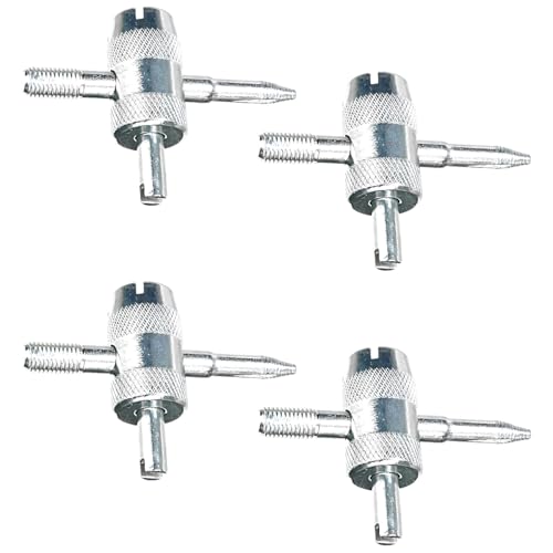 4-Way Valve Core Tool, 4-in-1 Universal Multifunctional Car Tire Valve Stem Removal and Installation Tool, Universal Auto Tire Repair Wrench Puller for Truck, Motorcycle, Bicycle (4PCS) - size: 4PCS