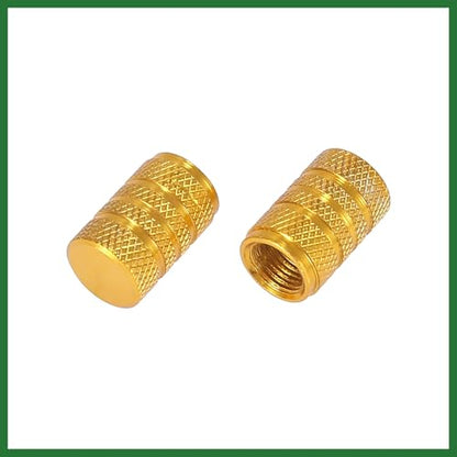 Motoforti 4pcs Round Car Tire Valve Stem Caps Dust Covers 7mm Yellow