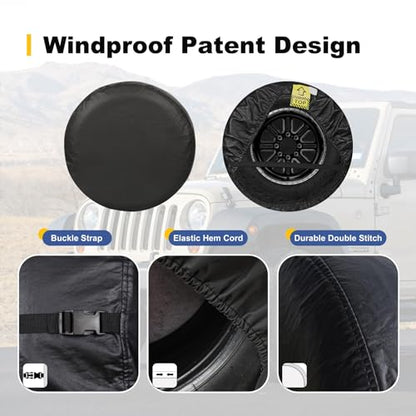 Explore Land Spare Tire Cover Fit Tire Diameters 20-21.75 inch, Black - color: Black, size: Fits Tire Diameters 20''-21.75"