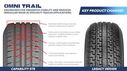 Omni Trail Capability STR Radial Trailer Tire, ST235/80R16, 2 Tires, 12-Ply - size: ST235/80R16 -12PLY