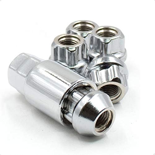 Wheel Accessories Parts 5 Locks + Key 1/2"-20 Thread Open End 0.83" Long Locking Wheel Lug Nuts Lock Chrome Dual Hex Key 13/16" and 3/4" Hex Fits Mosts Jeep 1985 to 2018 - color: Chrome, size: Open End Wheel Lock, style: Jeep CJ ｜ 84-17 Wrangler