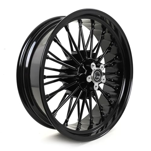 TOFR 21x3.5 18x5.5 Fat Spoke Wheels Black For Harley Softail Slim 2018-2021 - size: Front:21x3.5 Rear:18x5.5