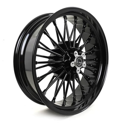 TOFR 21x3.5 18x5.5 Fat Spoke Wheels Black For Harley Softail Slim 2018-2021 - size: Front:21x3.5 Rear:18x5.5