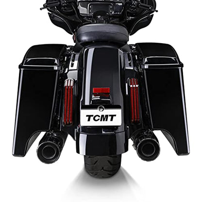 TCMT Black Latches 5" Stretched Extended Saddlebags 6X9" Speaker Lids Fit For Harley Davidson 2014-2024 Touring Road King Road Glide Street Glide Electra Glide FLT FLHT FLHTCU FLHRC - color: Black Latches, size: 5" Stretched(6x9 Spealer Lids)