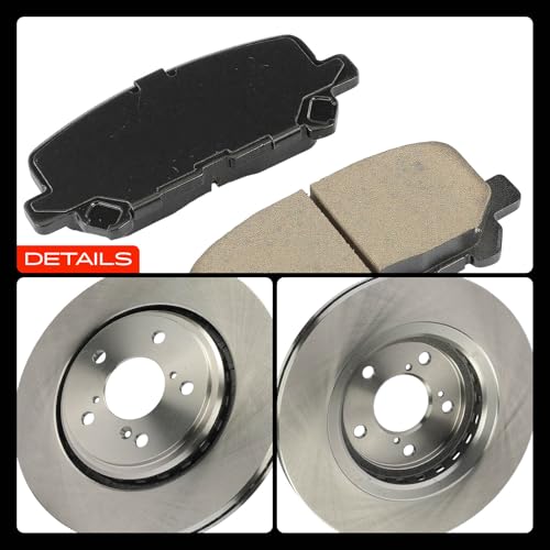 A-Premium Front Vented and Rear Solid Brake Rotors and Ceramic Pads Kit - style: 2015-2017