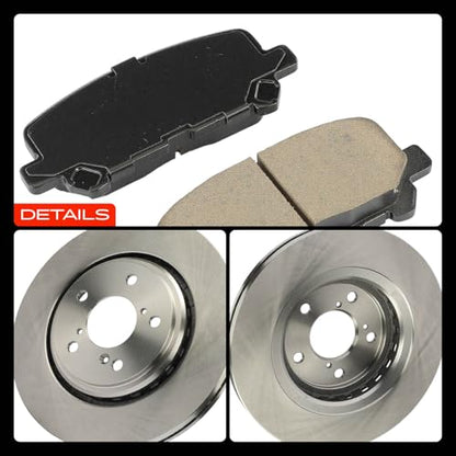 A-Premium Front Vented and Rear Solid Brake Rotors and Ceramic Pads Kit - style: 2015-2017