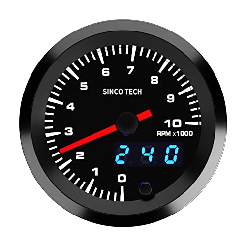 52mm RPM Gauge Car Tachometer Digital Display Pointer 7 Colors Backlight 12V Universal Gauge Kit…… (Tacho Gauge) - style: Tacho Gauge