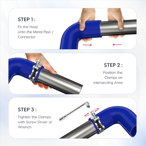 Endure 90 Degree Silicone Elbow Intake Hose 4-Ply, 2.25"(57mm) - Blue - color: Blue, size: ID - 2.25Inch(57mm)