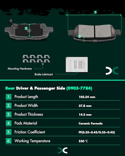 SCITOO Front 12.6" Rear 12.13" Brake Pads and Rotors Kits Brakes Kits - size: 31375+D888 & 31348+D905 [4+8PCS]