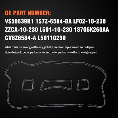 HiSport VS50639R1 Valve Cover Gasket Set for 2.0L 2.3L 2.5L - color: VS50639R1