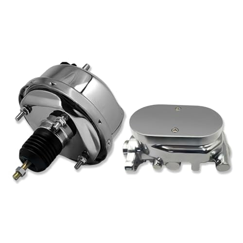 Chrome 7" Single Brake Booster & Smooth Master Cylinder 1 1/8" Bore - size: 7", style: Single Diaphragm