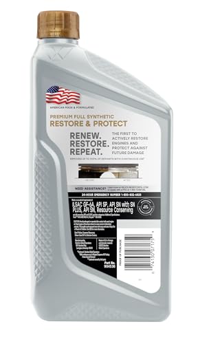 Valvoline Restore & Protect Full Synthetic 0W-20 Motor Oil 1 QT, Case of 6 - size: 1 QT, Pack of 6, style: Restore & Protect