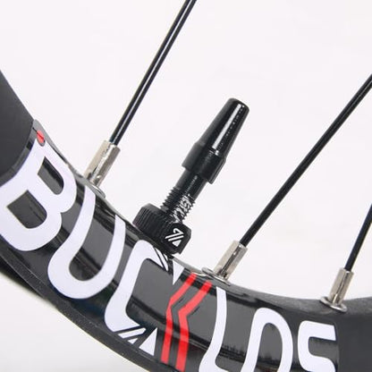 BUCKLOS Tubeless Presta Valve Stem 40/44/55/60/65/80/100mm - color: BLACK