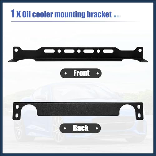 Universal Oil Cooler Mounting Bracket Kit 330mm Aluminum Alloy Engine Oil Cooler Radiator Adapter Kit Oil Cooler Bracket Kit Black Transmission Oil Cooler Mounting Kit Stylish Design