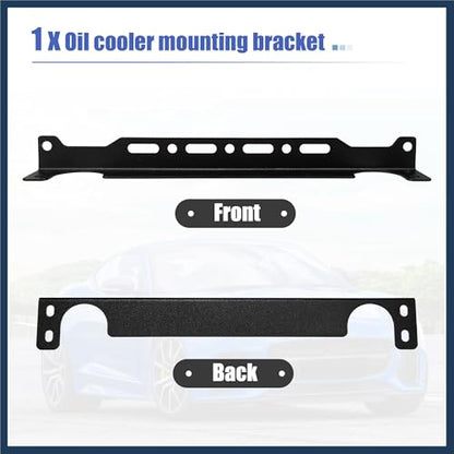 Universal Oil Cooler Mounting Bracket Kit 330mm Aluminum Alloy Engine Oil Cooler Radiator Adapter Kit Oil Cooler Bracket Kit Black Transmission Oil Cooler Mounting Kit Stylish Design