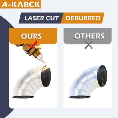 A-KARCK 304 Stainless Steel Pie Cuts, 4'' Exhaust Pipe Laser Cut for Custom Exhaust System 5 Pcs - size: 4.0inch