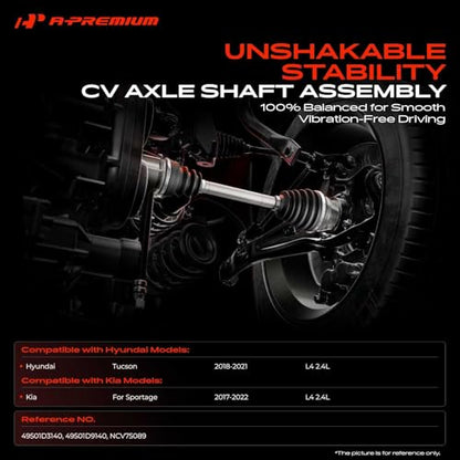 A-Premium Front Right Passenger Side CV Axle Shaft Assembly