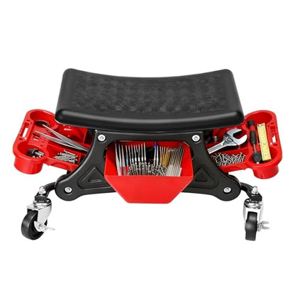 Mechanic Stool with Wheels,300 LBS Capacity Garage Stool