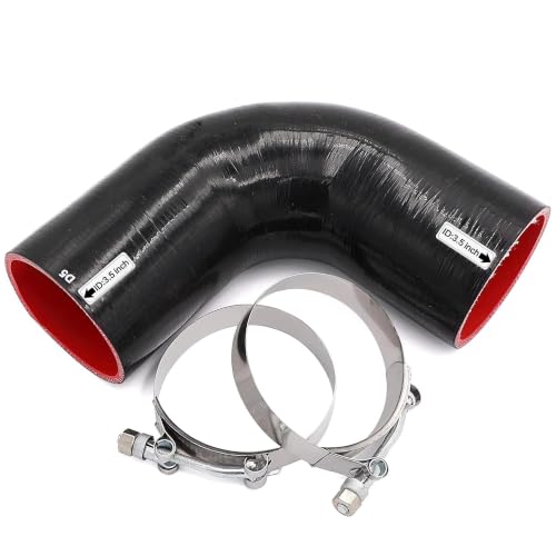 90 Degree Elbow ID 3.5 inch (89mm) Silicone Coupler Hose 4-Ply - size: ID 3.5"