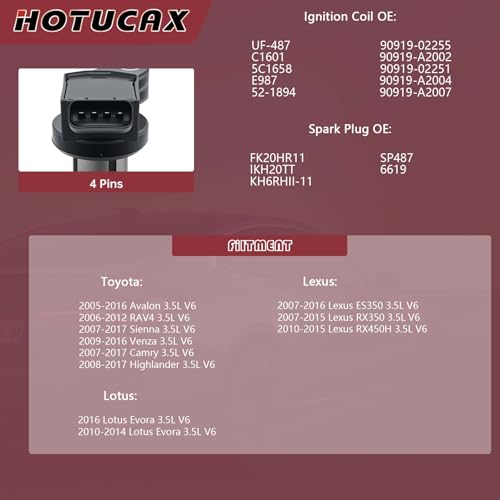 UF487 Ignition Coils & Double Iridium Spark Plugs Set, 6 Pack - size: UF487 & Spark Plugs