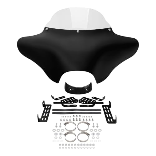 TCT-MOTORPARTS Matte Black Batwing Fairing w/Windshield Fits for Suzuki Boulevard C50 2005-2019 - style: Matte Fairing+Clear Windshield+Bracket