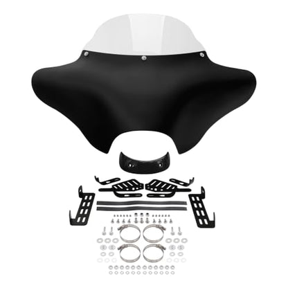 TCT-MOTORPARTS Matte Black Batwing Fairing w/Windshield Fits for Suzuki Boulevard C50 2005-2019 - style: Matte Fairing+Clear Windshield+Bracket