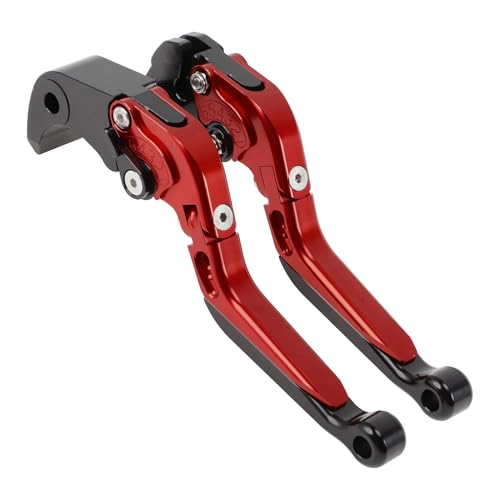 Short/Long Brake Clutch Levers for Suzuki GSXR600 2006-2025 6 Position Adjustable Motorcycle Handlebar Brake Lever Red Handle Black End 1 Pair - color: Red Handle Black End