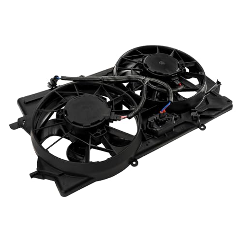 PHILTOP 620126 Radiator Cooling Fan Assembly, Compatible with 2000-2002 Focus DOHC, 2003-2004 Focus SVT, Replace # 1S4Z8C607AC, 1S4Z8C607AD, 620126, 1S4Z8C607CC, 1S4Z8C607CA, 1S4Z8C607A, YS4Z8C607AA - size: 2000-2004 Focus(Dual Fan Assembly)