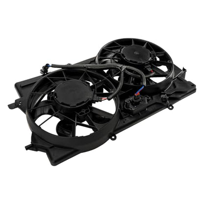 PHILTOP 620126 Radiator Cooling Fan Assembly, Compatible with 2000-2002 Focus DOHC, 2003-2004 Focus SVT, Replace # 1S4Z8C607AC, 1S4Z8C607AD, 620126, 1S4Z8C607CC, 1S4Z8C607CA, 1S4Z8C607A, YS4Z8C607AA - size: 2000-2004 Focus(Dual Fan Assembly)