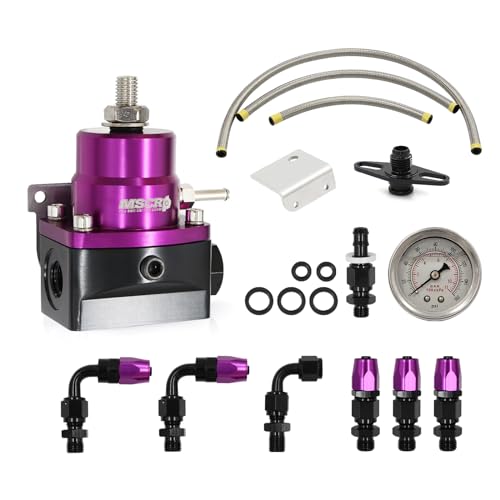 Universal EFI Fuel Pressure Regulator Kit with 0-160psi Fuel Pressure Gauge - color: PURPLE