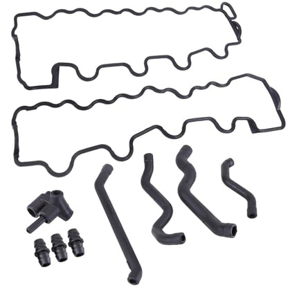 Pack of 2 Engine Valve Cover Gasket and Hose Set Fit for Mercedes-Benz ML320 ML350 ML430 E320 CLK320 C280 SLK320 C240 S500 SLK320 Replace 20180482 1120180282 1120180182 1179901578 VS50758R
